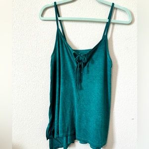 American Eagle Soft & Sexy Green Tie Front Tank Top Women’s Size XS